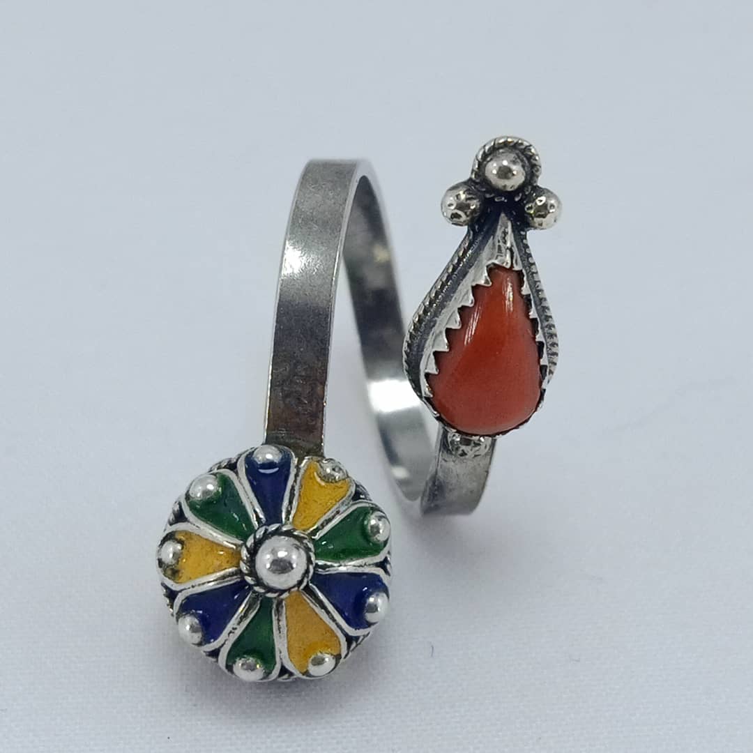 Bague Kabyle Algérienne En émail - Bijou Traditionnel - Occasion