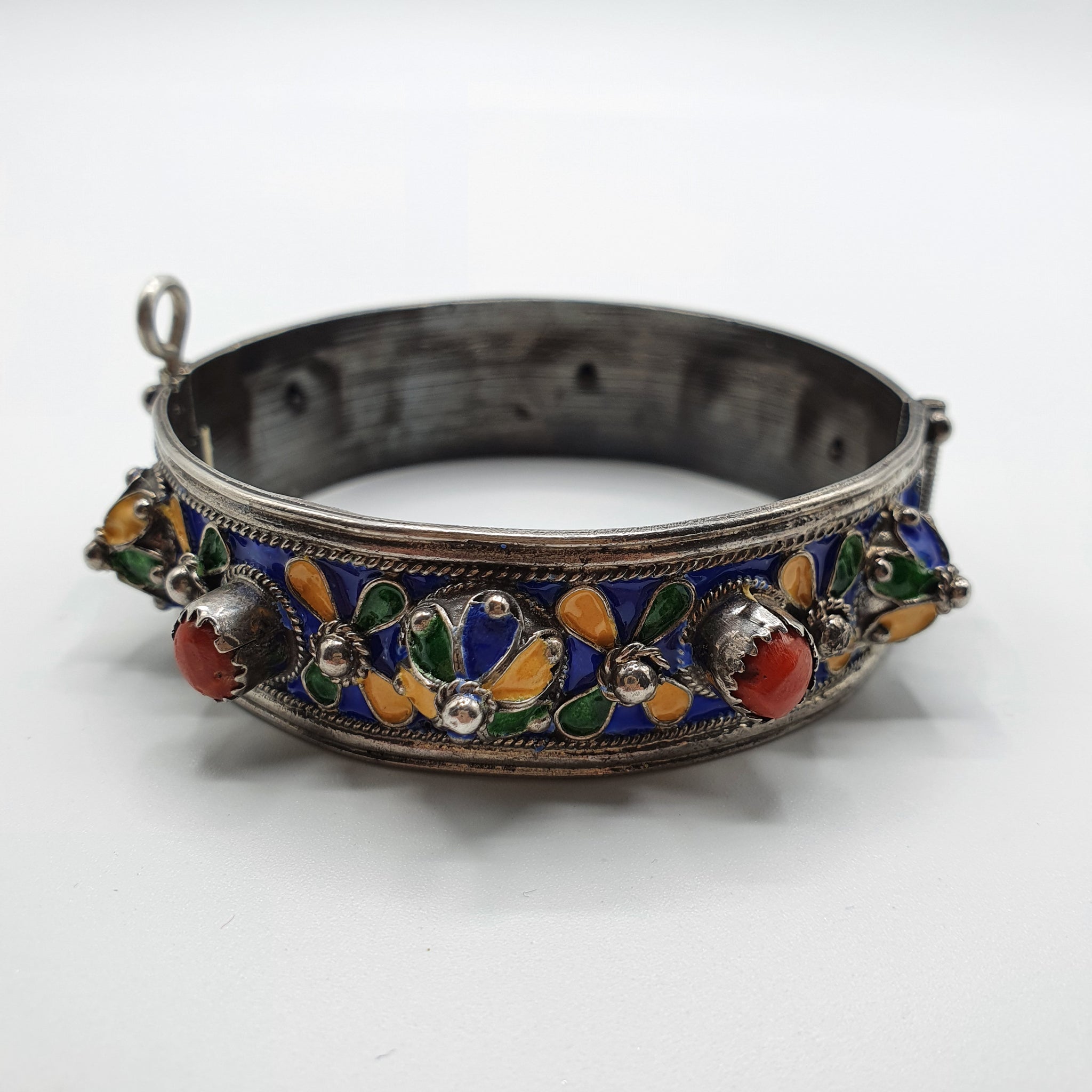 Bracelet 'La Grande Kabylie' Motif Kabyle - Inoxydable, Couleur Vert/rouge, Neuf Sans Emballage