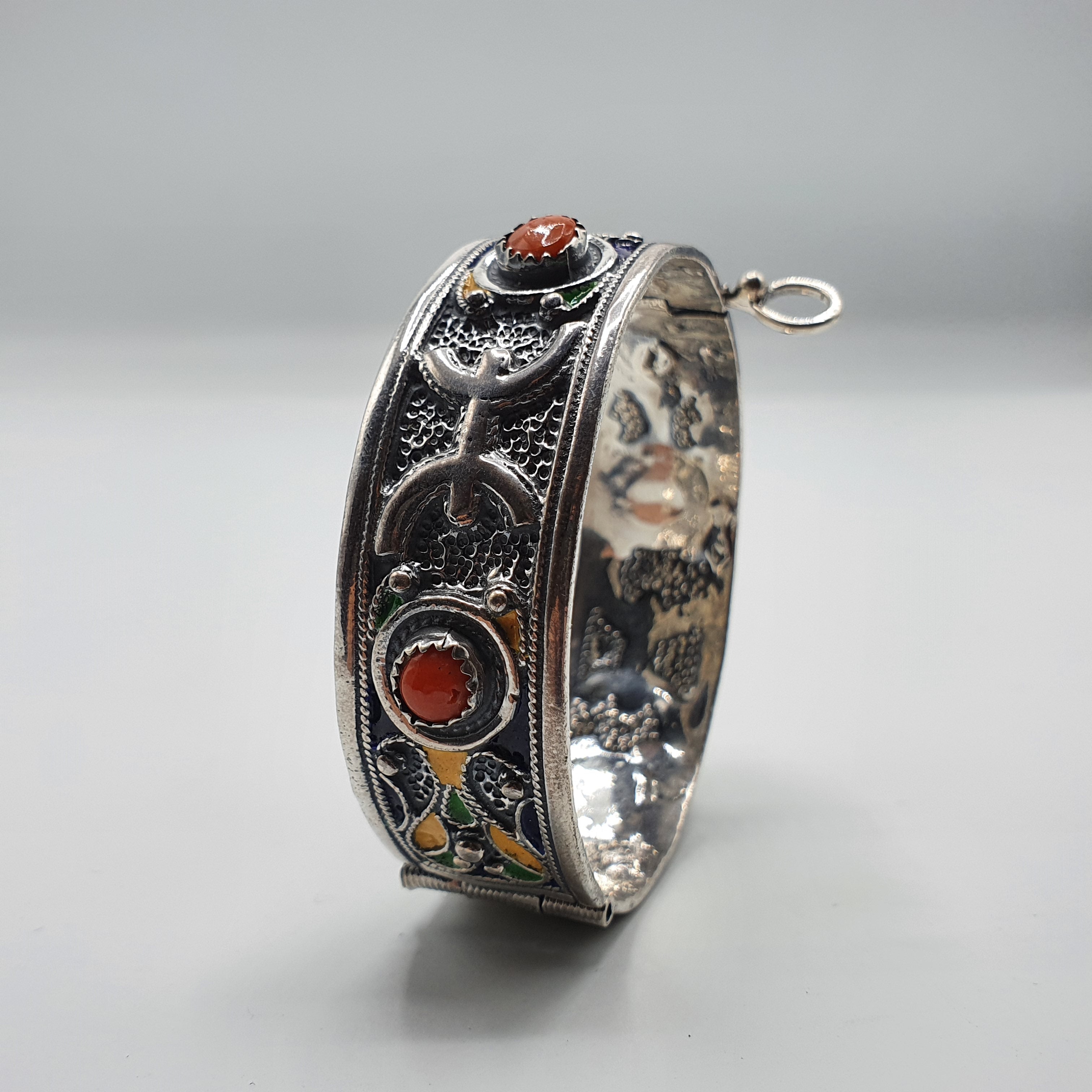 Magnifique bracelet kabyle avec chaîne en acier inoxydable et