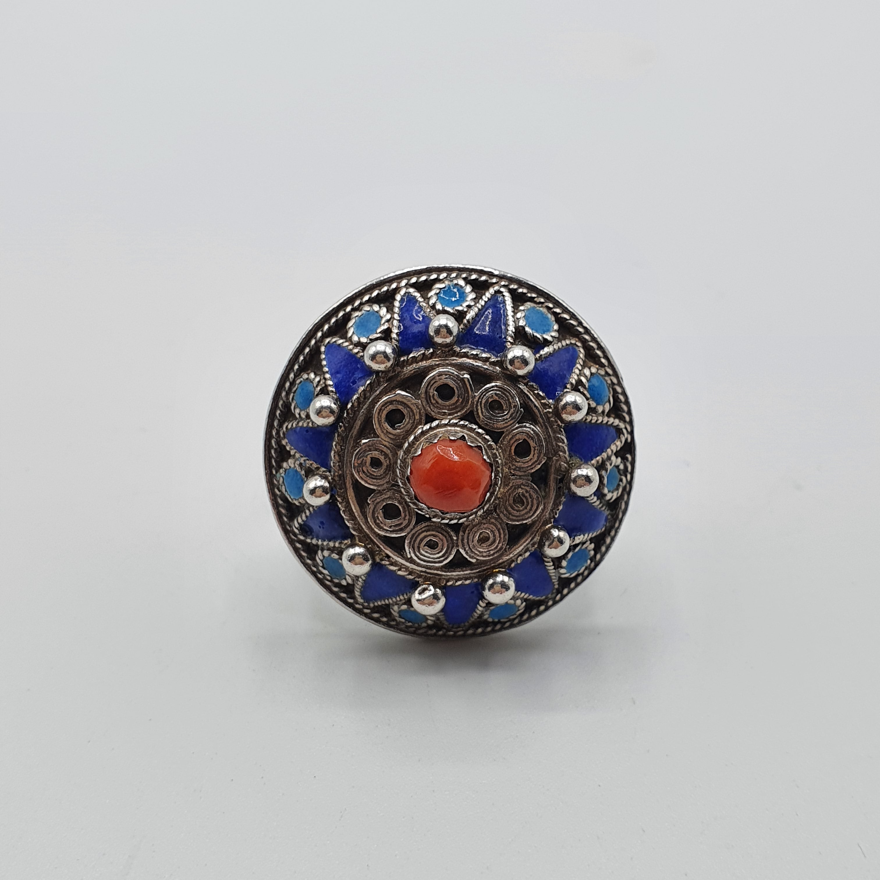 Bague Kabyle Algérienne En émail - Bijou Traditionnel D'occasion