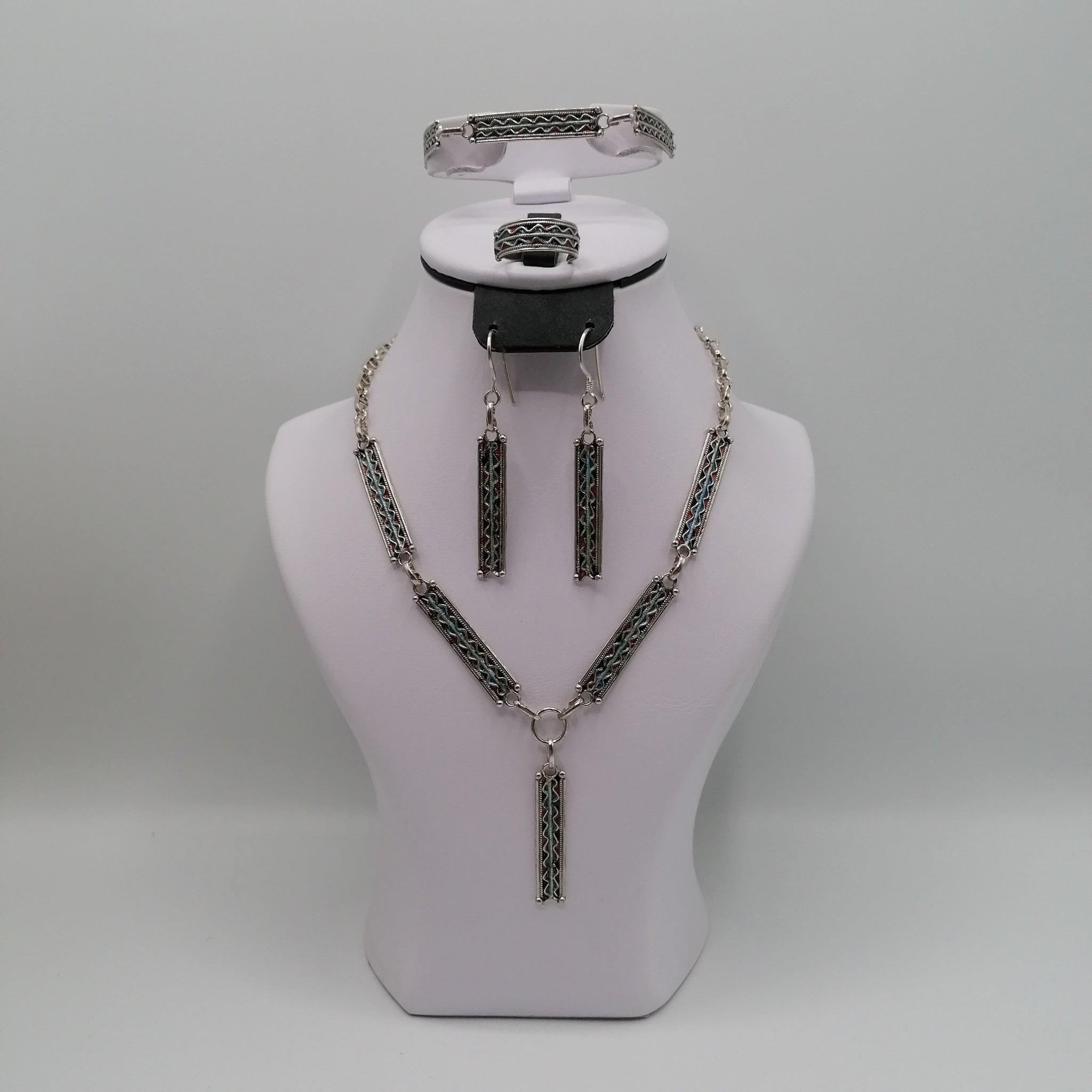 Parure De Bijoux Kabyles En Argent 925 émaillé - Traditionnel, Neuf Avec étiquettes